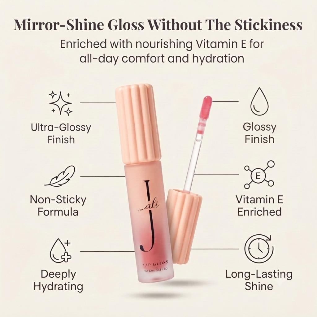 ali J Luxury Lip Gloss-Rose Pink